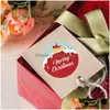 Andere decoratieve stickers 8 ontwerpen 1 Inch Kerstthema Zegel Etiketten Stickers Voor Diy Cadeau Bakken Pakket Envelop Briefpapier Decora Dhdhr