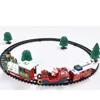 Electricrc Track Christmas Train Trainy Set Electric Railways Santa Claus Auto Locomotive Kids Puzzle Educatief verjaardagscadeau 230419