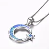 Pendentif Colliers Belle Elégante Opale De Feu Lune Étoile Pour Femmes Bijoux Cadeaux