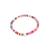 Heishi Bracelets Set Beads Strands Rainbow Gold Love Heart Charm Stretch 4mm Soft Clay Stackable Boho Wristbands Gifts Summer Beach Jewelry Accessories