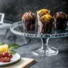 Тарелки, большие французские бессвинцовые стеклянные тарелки для торта, димсам, прозрачный высокий поднос с фруктами и десертом с крышкой