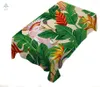 Tafelkleed exotische vogel ara papegaai tropische bloemen palmboom bananenbladeren covers polyester decoratieve rechthoekige tafelkleden