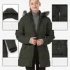 Veste d'hiver longue épaisse pour femme, doudoune avec capuche amovible en fourrure, manteau de neige chaud 1WZ2R