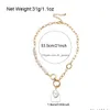 Flashbuy Irregar naturel perle d'eau douce pendentif colliers pour femmes grosse chaîne cercles baroque collier Dhgarden Otnj2