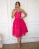 Party Dresses Elegant Short Pink Lace Prom Sweetheart Strapless Kne Length Ball Gown Women Cocktail Dress Up Back Back