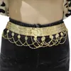 Waist Chain Belts Bridal Body Chain Jewelry Belly Chains Gold Color Turkish Coin Women Body Jewelry Long Chain Waist Belts Mhamad Bride Gift 230419