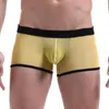 Underpants Sheer Mesh Panties Mens Sexy Boxer Briefs Male Transparent Bulge Pouch See Through Underwear Penis Bag Knickers