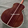 Custom grand guitar OO body abalone binding Solid Rosewood Back Side Acoustic electric Guitar Yellow Finish flamed maple bridge