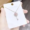 Chains Exquisite Rose Gold CZ Crystal Key Pendant Necklace For Woman Ins Fashion All-match Choker Clavicle Chain Luxury Jewelry