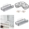 Supports de stockage Racks Fer Art Salle de bain Support de rangement Tenture murale Poinçon carré et organisation sans trace Livraison directe Maison Jardin Ho Otyny