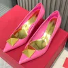 2023 Dress Shoes High Heels Sandals Women's Wedding Pumps Shoes Women Summer Designer Pointed Toe Black Bowtie Fashion Canvas Party With Box -K382