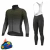 Completi da corsa Ropa Ciclismo Abbigliamento da bicicletta MTB Bike Abbigliamento da uomo Completo invernale in pile termico Manica lunga Maglia da ciclismo Pantaloni con bretelle