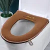 Toilet Seat Covers Cover Washable Warm Bathroom Cushion Pad Zipper Reusable Winter Pads Cushions Plush Round Mat Lid Soft Potty