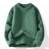メンズセーターが肥厚したセーターニットウール秋/冬のシンプルなサーマル2023