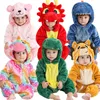 Rompers Baby Winter Kigurumi Dinosaur Costume For Girls Boys Toddler Christmas Jumpsuit Infant Clothes Pyjamas Kids ropa bebes 231120