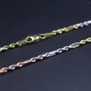 Цепи Реал 18K Mlti-Tone Gold Chain для женщин 2-миллиметровый полый ожерелье в канаве 45 см/17,7 дюйма Au750