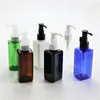 Bottiglie di stoccaggio multicolore 150 ml X 40 vuote in plastica quadrata con pompa dell'olio per la pulizia Contenitori per imballaggio per massaggi essenziali