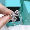 Bijoux de créateur Moissanite Diamond Femmes Sterling Sier 1 Carat Couple d'anneaux Proposer la bague de fiançailles de mariage A2