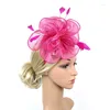 Hair Clips Fashion Organza Tiara Flower Accessories Bridal Ball Top Hat Hoop Clip