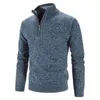 Männer Pullover Herbst Winter Dick Gestrickte Pullover Männer Pullover Einfarbig Zipper Mock Neck Slim Fit Stricken Kausalen Mann 231118