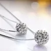 Ketens eenvoudige elegante strass kettingen mode sieraden dubbele cz kristallen ball statement hangers voor vrouw cadeauchains