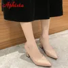 Dress Shoes Aphixta Bling 7cm Chunky Heels Women Pumps Shoes Students Dance Sequined Gold Wedding Party Leisure Super Small Size 31-46 230420