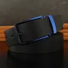 Cinture moda blu fibbia ad ardiglione uomo alta qualità bianca in vera pelle di vacchetta casual giovane ragazzo jeans Ceinture Homme