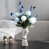 Vase 1PCSセラミックホワイトハンドフーズノルディックスタイルホームオフィス装飾クリエイティブプラントフラワーブローラルコンポジションリビングルームの装飾品231120