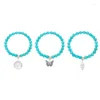 Charm Armbanden 2023 Etnische Turquoise Kralen Armband Bohemian Zeester Levensboom Kruis Hanger Sieraden Voor Vrouwen Party Geschenken