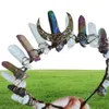 2020 Boho Vintage Witch Tiara Faux Raw Crystal Headband Stop Moon Anioł Aura Crown CX2008195504960