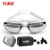 Goggles Yuke Professional Swimming Goggles Anti-Fog UV verstelbare mannen vrouwen waterdichte siliconen zwemglazen brillen brillen 230419