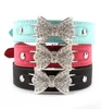 Factory Dog Collar Bling Crystal Bow Leather Pet Collar Puppy Choker Necklace XS S M2964649