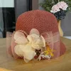 Breda randen hattar trendig bowler hatt mjuk elegant dam sommar stickning fascinator snabbtorkande kostymtillbehör