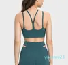 Yoga Outfit High Neck Strappy Sports Bra For Women Cute Y-Back Light Support Gym With Removable Padded Workout Tank Tops