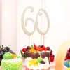 Festliga leveranser 60 Rhinestone Cake Topper Cupcake Toppers Party Wedding Decoration Insert Decorations Picks Number Birthday