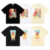 Designer modekläder tees hip hop tshirts rhude skönhet vision förföljer nöje joyride tryck sommar runda hals lösa tshirt män streetwear toppar spo