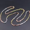 Цепи Реал 18K Mlti-Tone Gold Chain для женщин 2-миллиметровый полый ожерелье в канаве 45 см/17,7 дюйма Au750