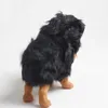 Dekorativa figurer Creative Real Life Black Dog Model Plasticfurs Tibetan Mastiff Gift 28x25cm XF2816