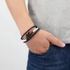 Länkarmband Janeyacy 2023 Handgjorda läderarmband Men Charm Retro Sticking Women's Jewelry