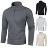 Herren Hoodies Männer Dickes Sweatshirt Stilvoller mittellanger Pullover Warme elastische Gitterstruktur mit Ständer für den Herbst