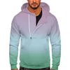 Herrtröjor Stylish Mens Gradient Sweatshirt Athletic Long Sleeve Hooded Tops för trendig stil och aktiv livsstil