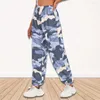 Kvinnor Pants Loose Tracksuit Elastic midja Running Fashion Workout Lounge Wear Casual Joggers Camouflage Print Women Gym avsmalnande ben