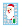 Naklejki ścienne świąteczne okno statyczne dwustronne Święty Mikołaj Elk Pvc Glass for Ornaments Navidad 2023 Rok Decor
