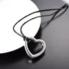 Pendant Necklaces Black Cotton Rope Necklace For Large Heart Cremation Jewelry Women Charm Memorial Ashes