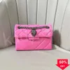 Kurt Geiger Kensington Heart Rainbow Leather Cross Body Women Dragkedja Stängning Hårdvara Silverkedja Strap Square Shoulder Eags Eagle H