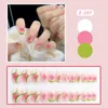 False Nails Rhinestone Butterfly Christmas Snowflake Fake Seamless Removable Nail Art Colorful Press On Tips