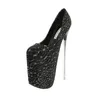 Chaussures Habillées Crossdresser Mode 30 cm Métal Mince Talons Hauts Sexy Femme Dentelle Club Pompes Femmes De Mariage Tuyau En Acier Danse ROUGE Stilettos