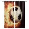 Vorhang Fußball Vorhänge Bälle Fußball Design 3D Fenster für Wohnzimmer Schlafzimmer Küche Kinder