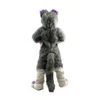 Adult Size Purple Grey Fox Dog Husky Mascot Costumes Halloween Cartoon Character Outfit Suit Xmas Outdoor Party Outfit Unisex Promotional Advertising Clothings