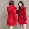 Dames chaud à capuche vêtements rembourrés de coton femmes mince longue vers le bas vestes d'hiver femmes hydrofuge manteaux bouffants